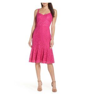 Chelsea28 Pink Sleeveless Lace Midi Dress